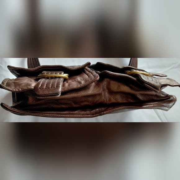 KOOBA metallic Bronze Leather, Shoulder Baguette, Tote, Y2K - Picture 8 of 8